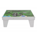 Set trenulete cu baterie cu sunete si lumini garaj masinute si trenulete cu 3 nivele Heliport Station